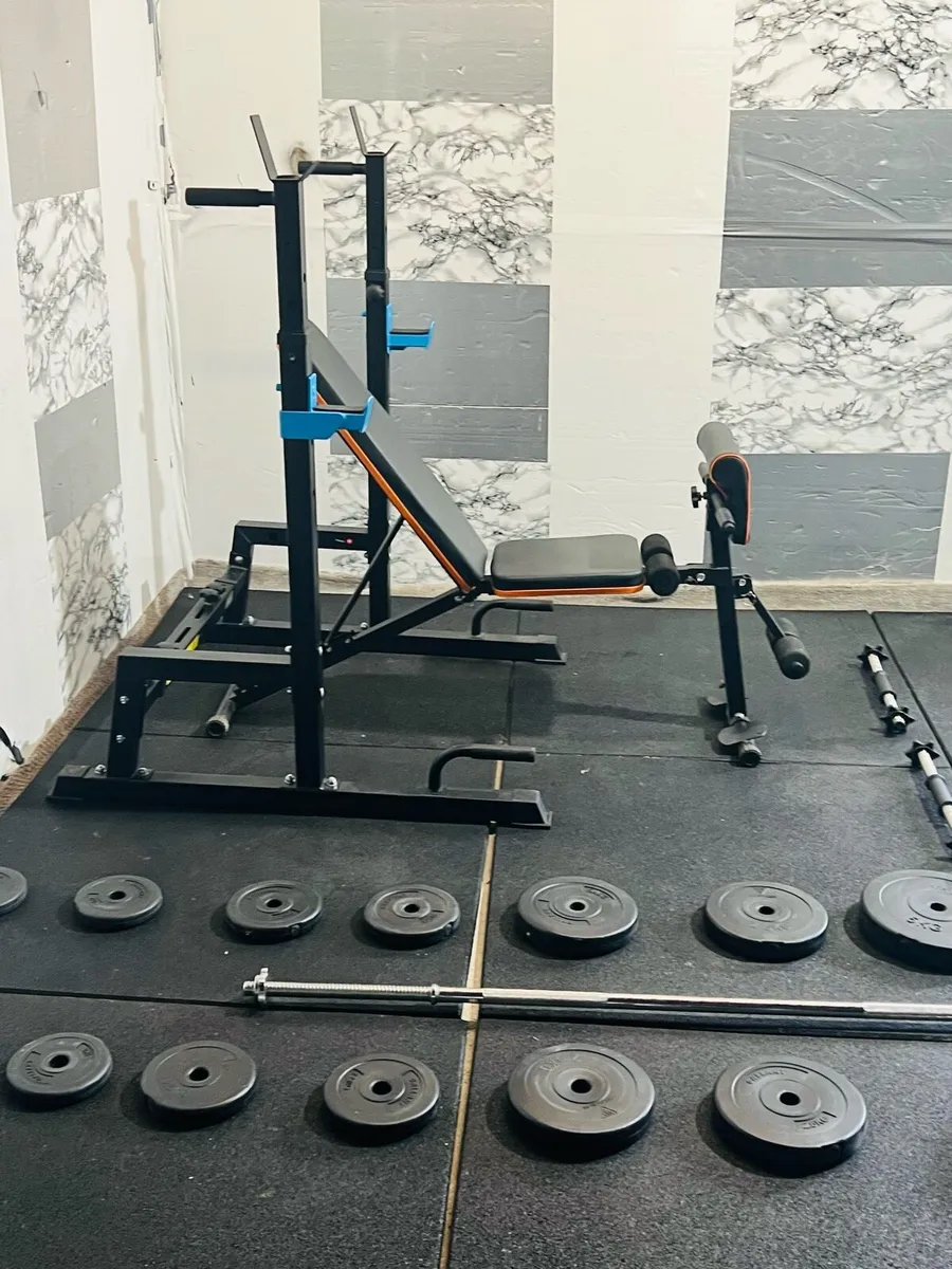 ADJUSTABLE RACK BENCH WEIGHTS DUMBBELLS BARBELL - Image 2