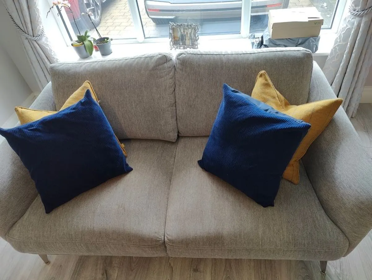 Two-seater Grey Fabric Sofa - Image 1