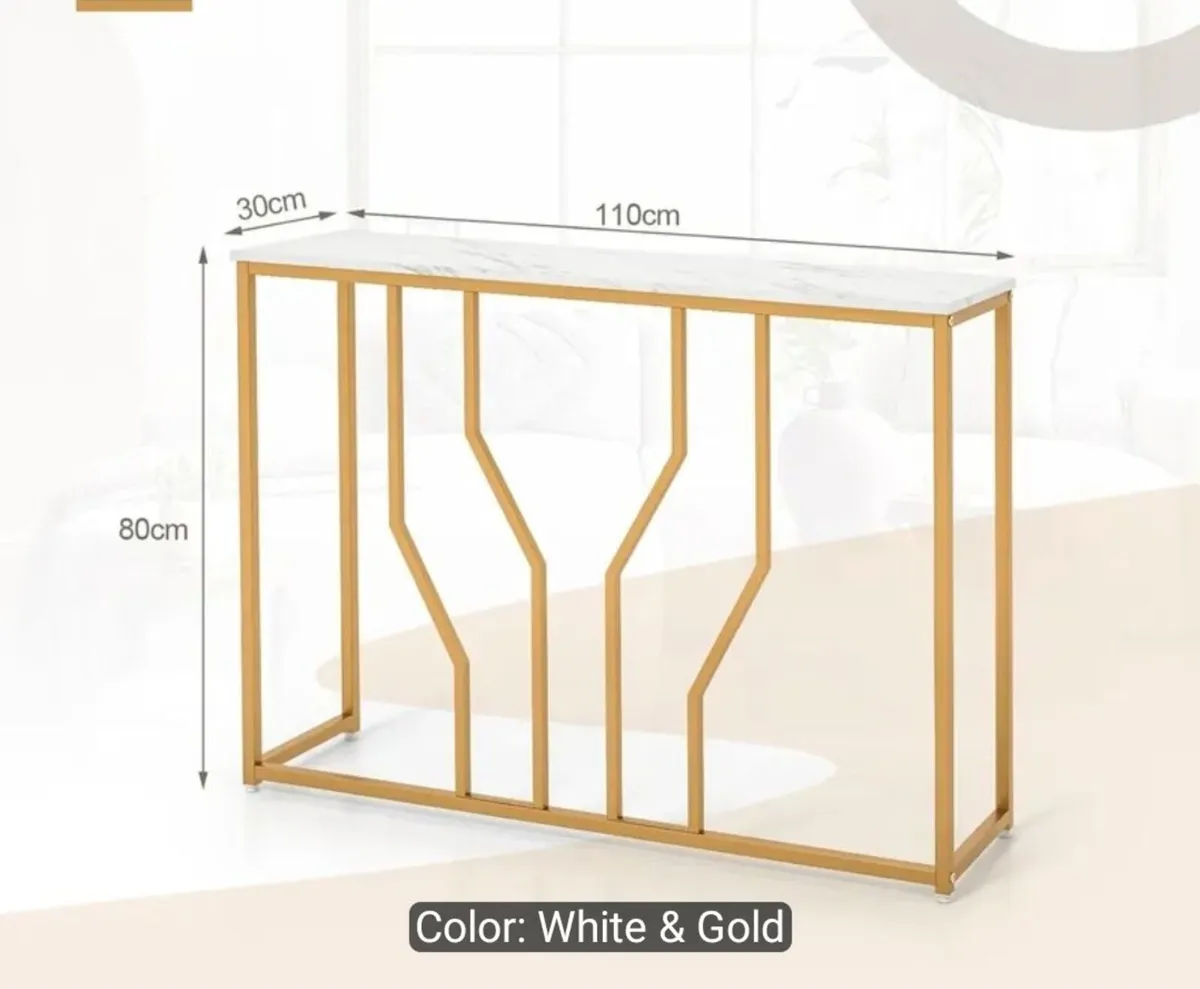 Marble look console table - Image 4