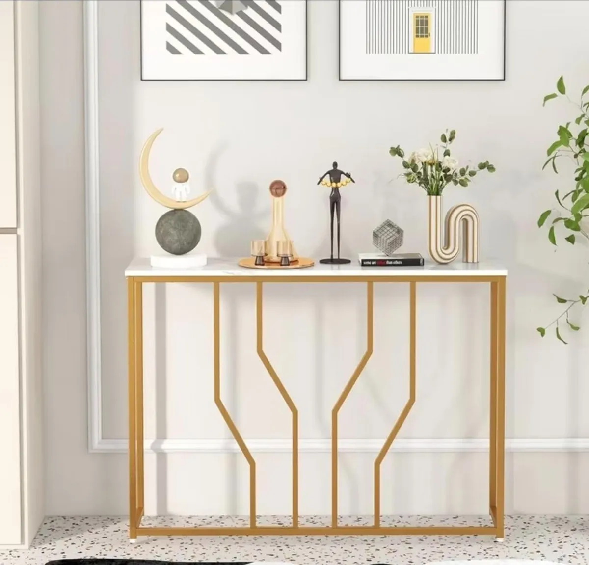 Marble look console table - Image 1