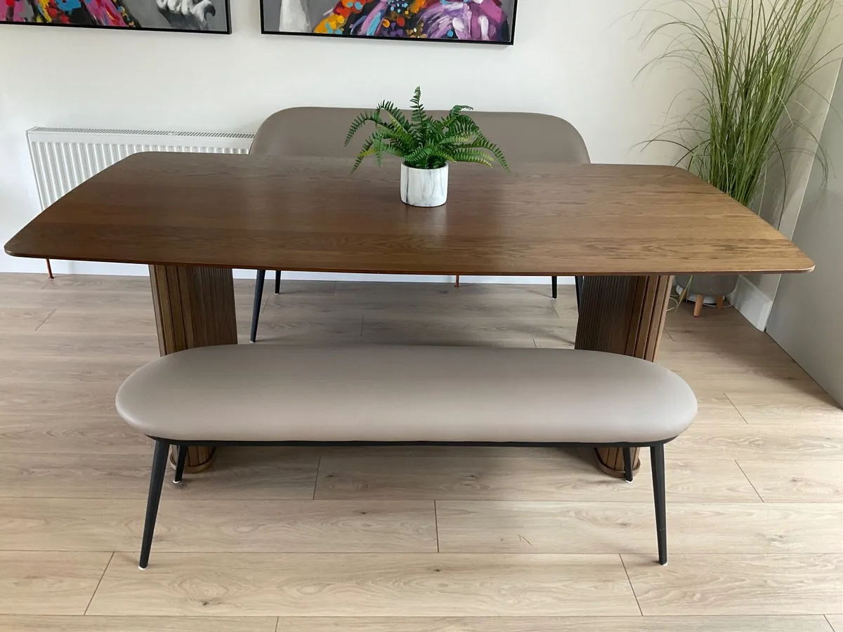 Dining Table and 2 Benches - Image 2