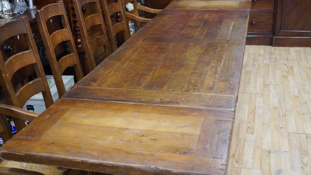 Solid Oak Rustic Dining Set - Image 3