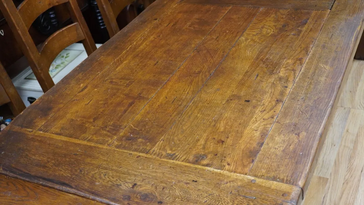 Solid Oak Rustic Dining Set - Image 4