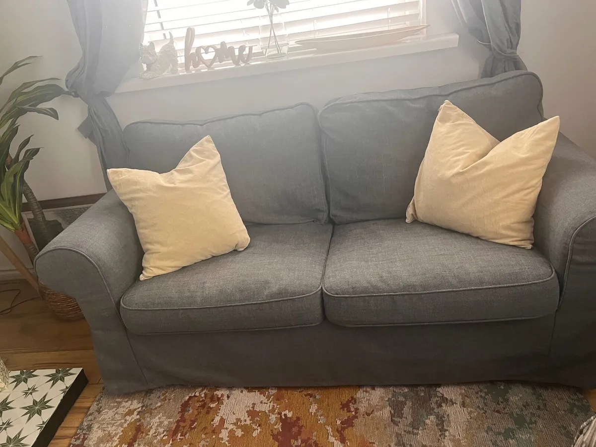 2Seater Grey Erktorp Sofa - Image 2