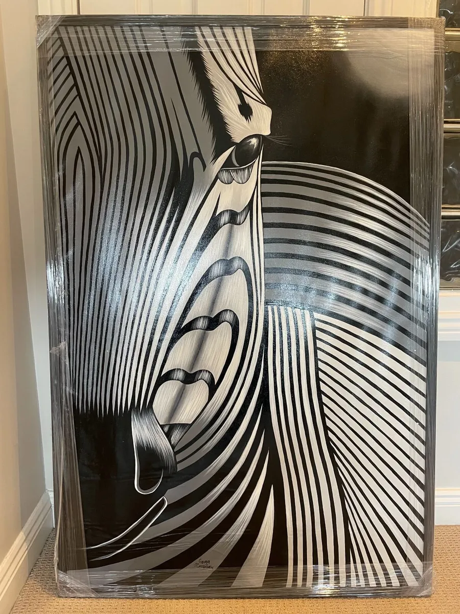 Original oil painting, large, Zebra