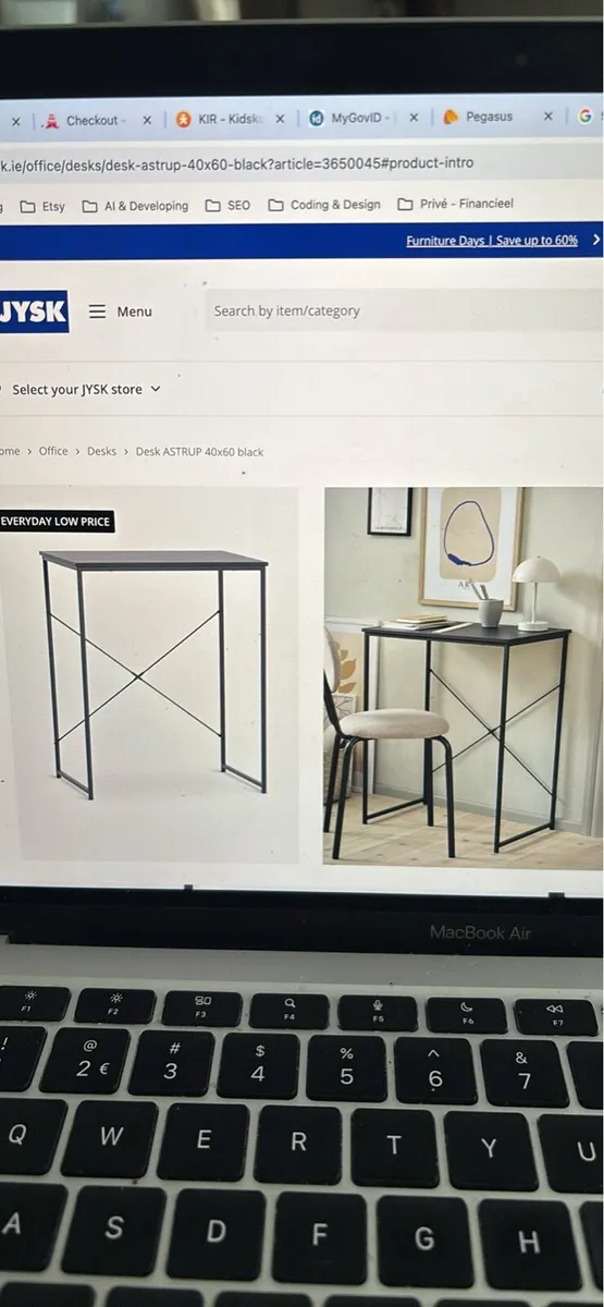 Jysk ASTRUP desk 40x60 cm black - Image 3
