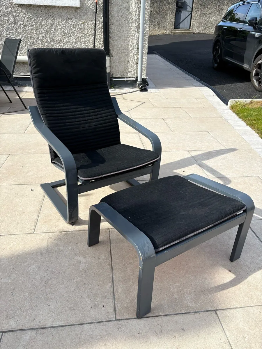 IKEA poang armchair and footstool - Image 3