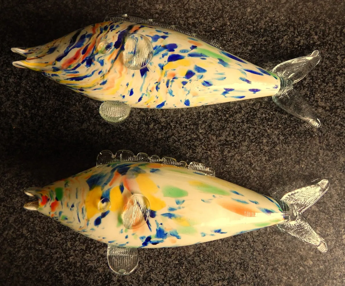 2 Vintage Hand Made Glass Fish - Image 3
