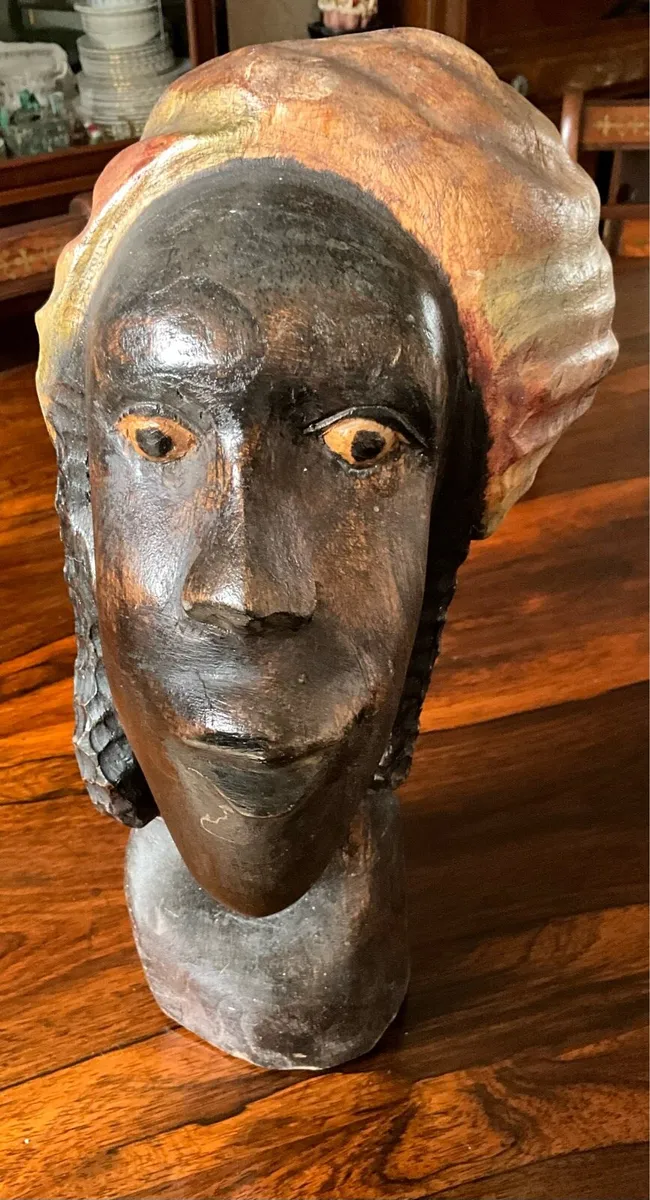 Vintage AFRICAN Ebony Carved Bust - Image 3