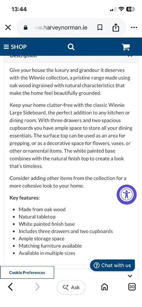 Solid Oak Sideboard - Image 3