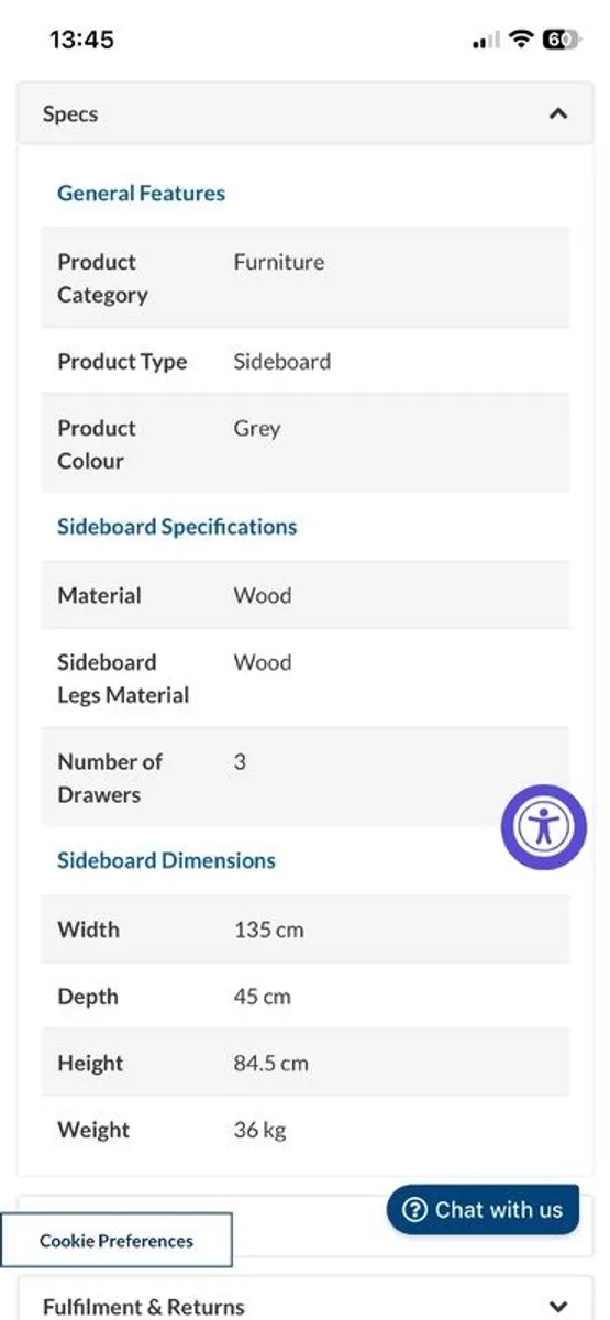 Solid Oak Sideboard - Image 4