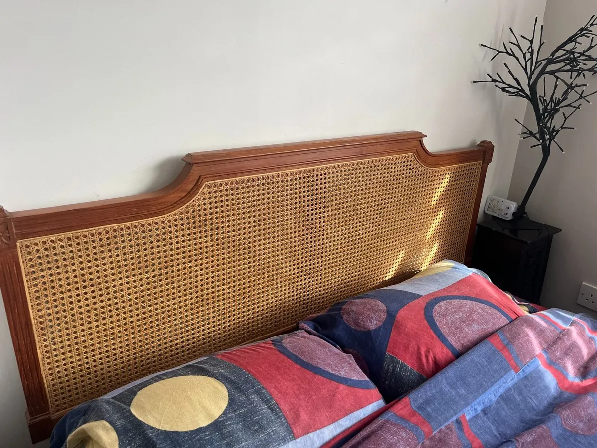 Queen Bed Base with Drawers and Headboard - Image 1