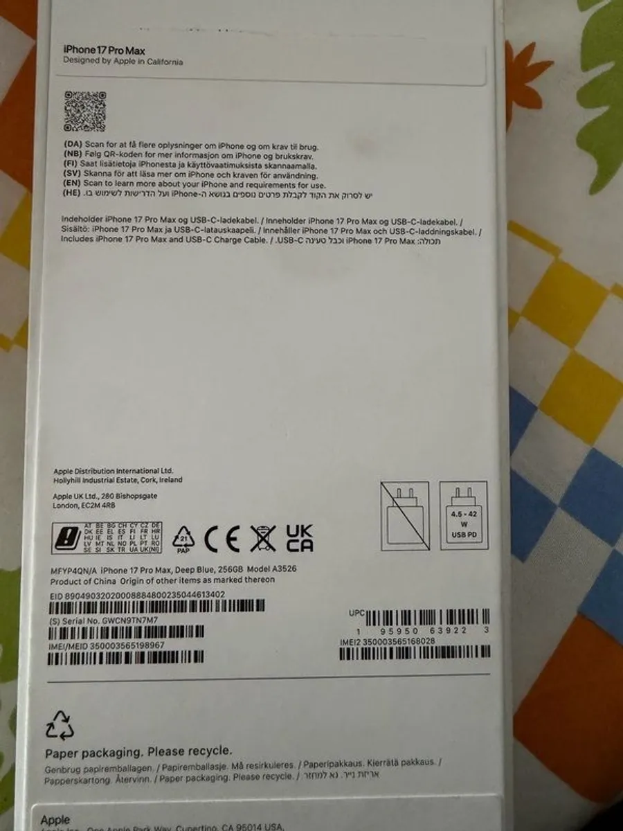 IPHONE 17 Pro Max, Deep Blue, 256GB Model A3526 - Image 4