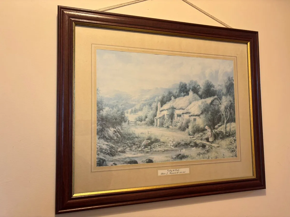 Large Framed Countryside Cottage Print - Image 1