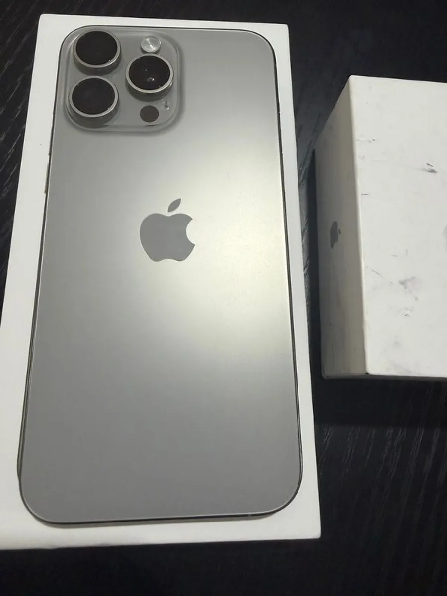 iphone 15 pro max natural titanium 256gb  mint condition and genuine apple airpods - Image 2