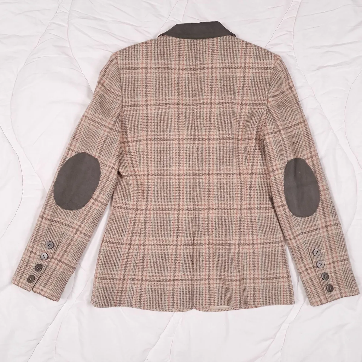 Helen McAlinden Brown Checked Wool Blazer 10UK - Image 3