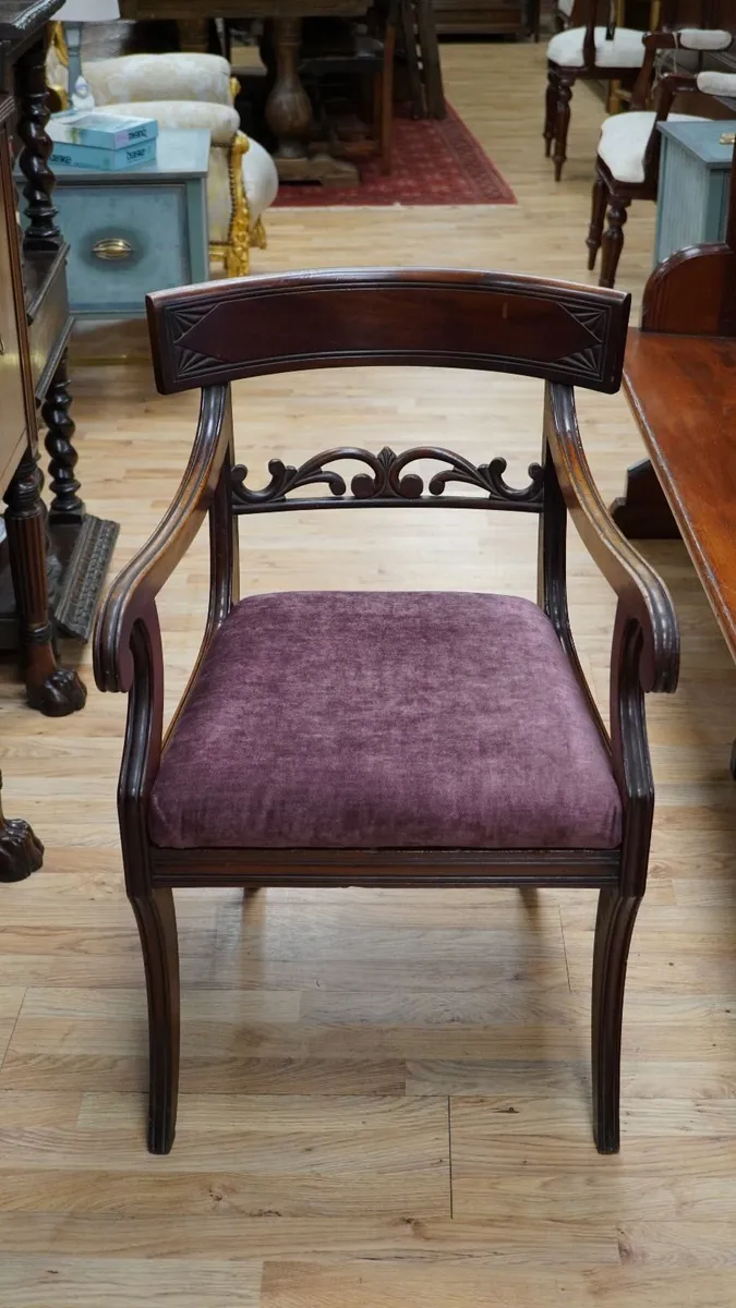 Regency Mahogany Open Armchair - Image 2