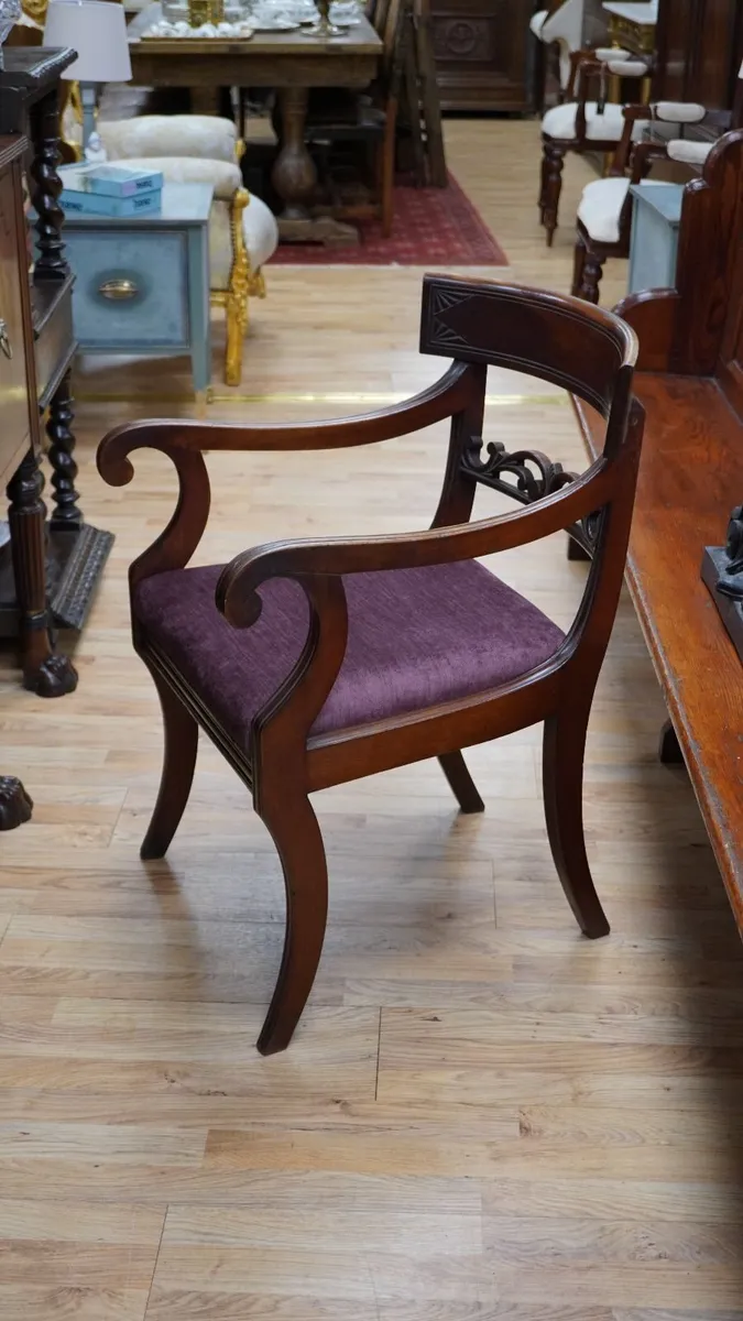 Regency Mahogany Open Armchair - Image 3