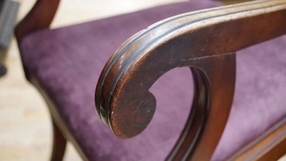Regency Mahogany Open Armchair - Image 4