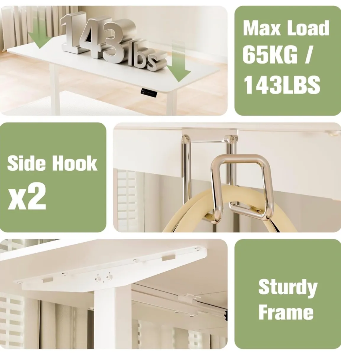 Electric Standing Desk 160x70cm, Height Adjustable - Image 2