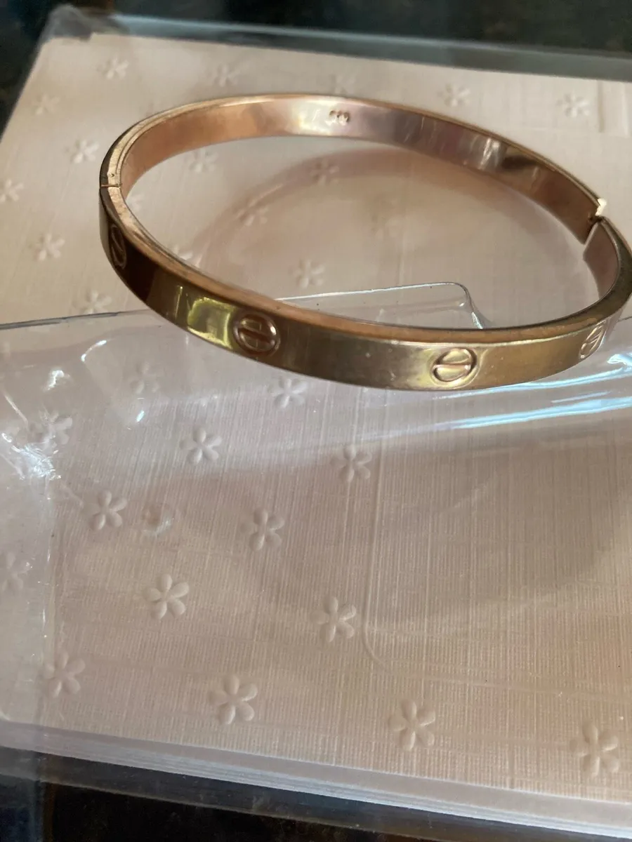 Sterling Silver gold plated bangle - Image 2