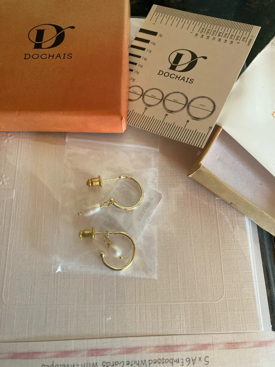 Sterling Silver earrings 14k gold plated - Image 1