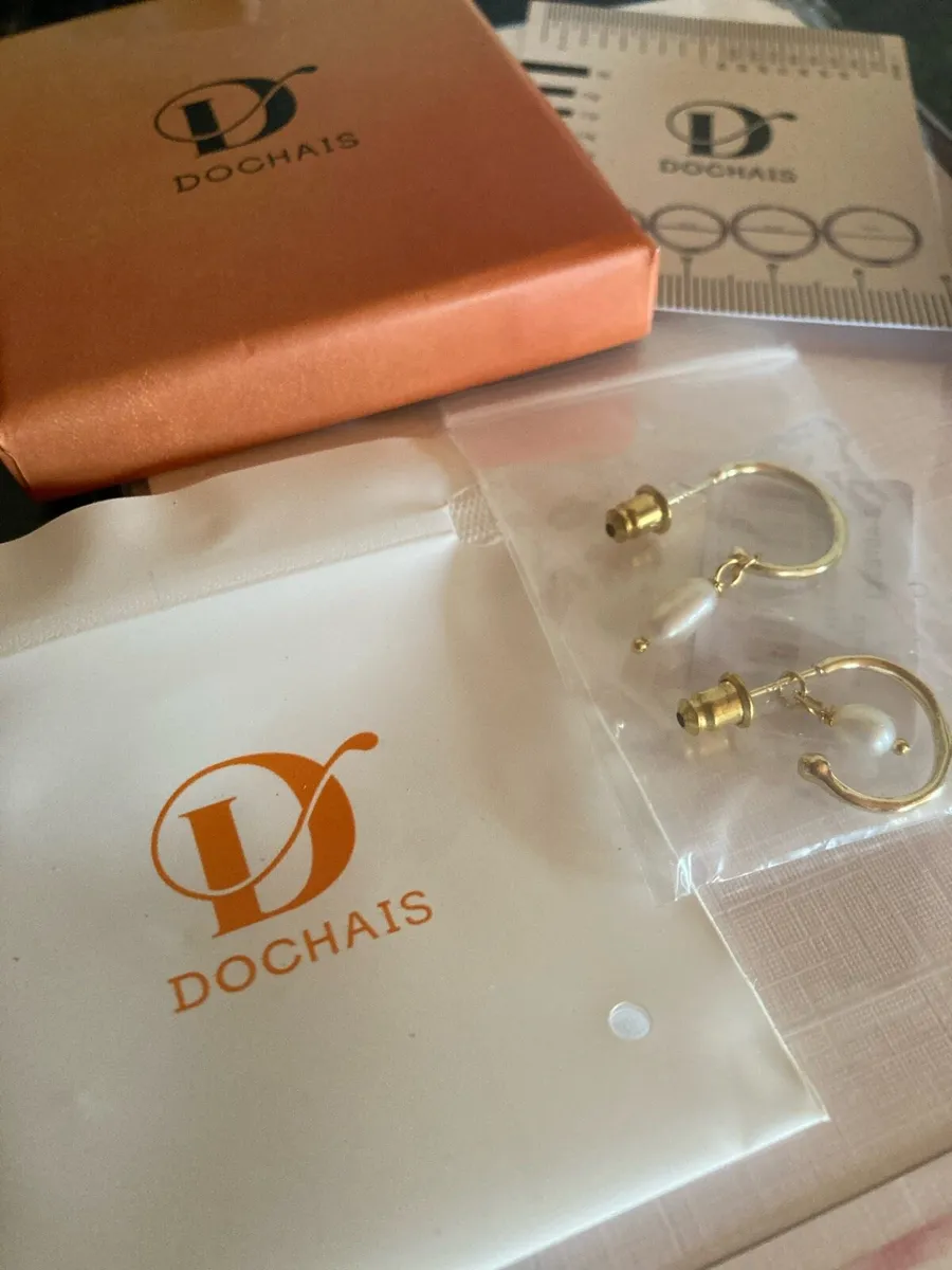 Sterling Silver earrings 14k gold plated - Image 3