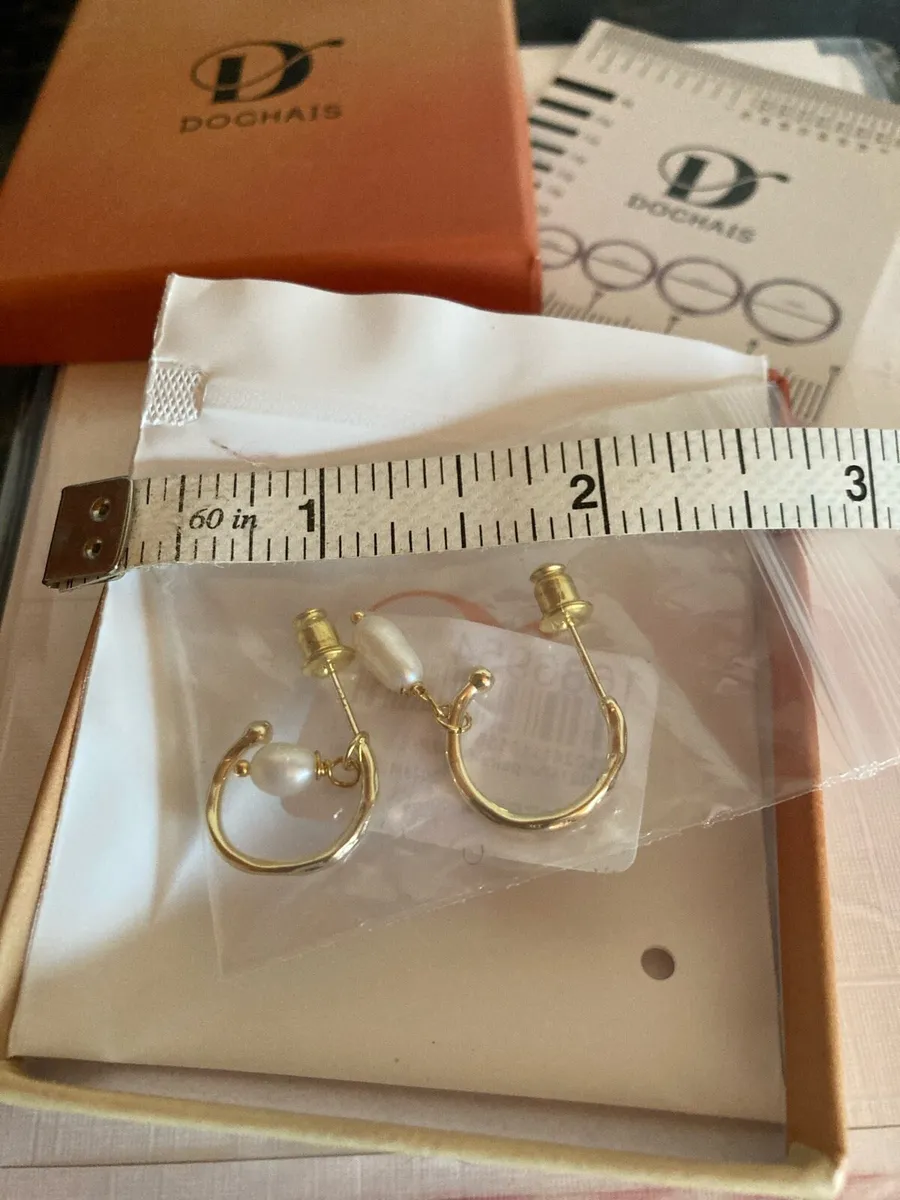 Sterling Silver earrings 14k gold plated - Image 4