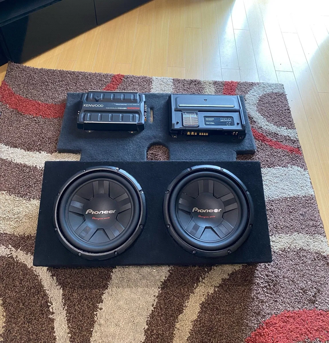 Dual Pioneer Subwoofers with amps - Image 1