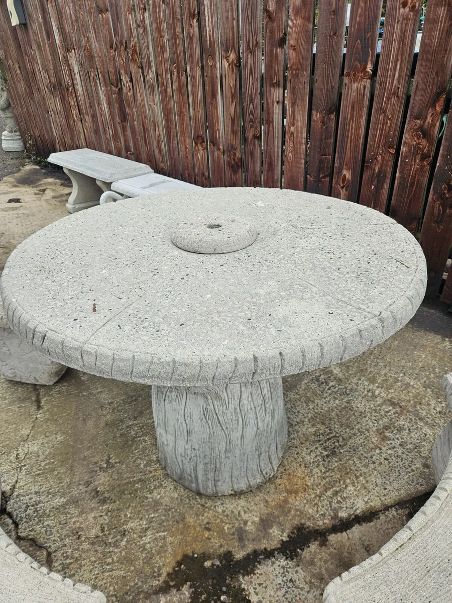 Concrete Garden Table with Bench Seats - Image 3