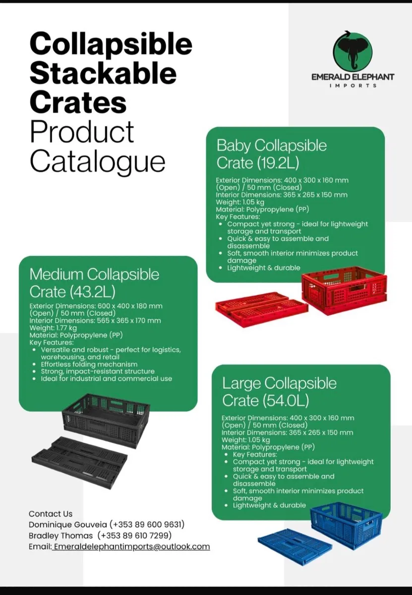 700 Stackable Collapsible Storage Crates - Image 1