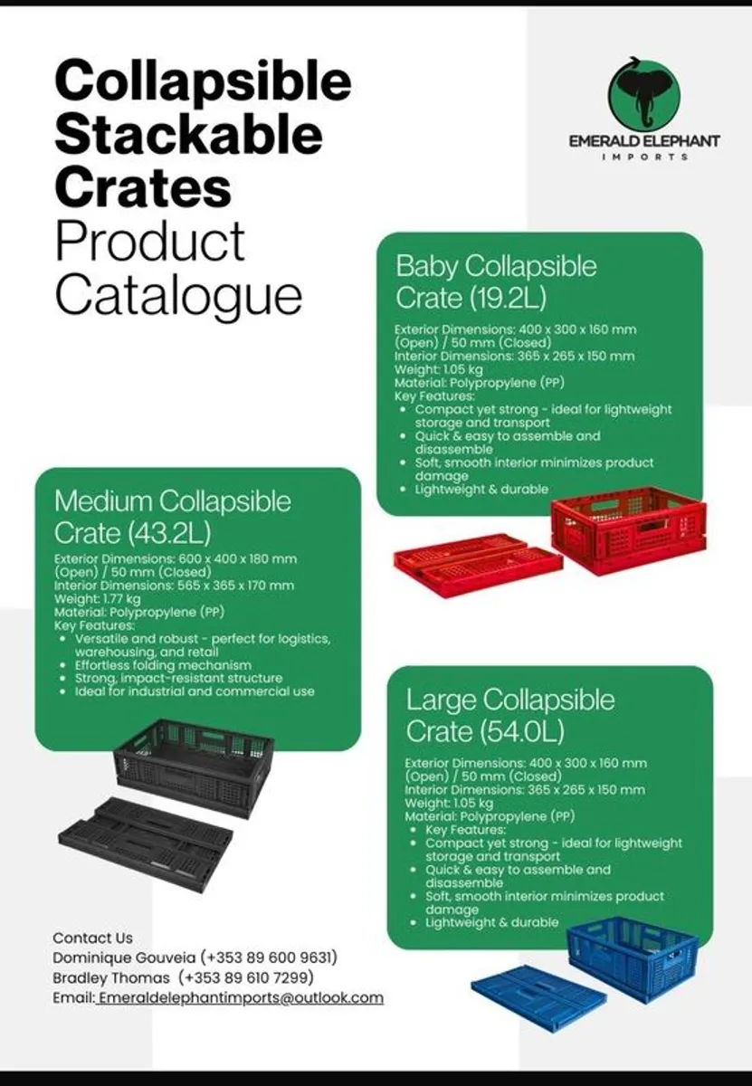 700 collapsible stackable storage crates - Image 3