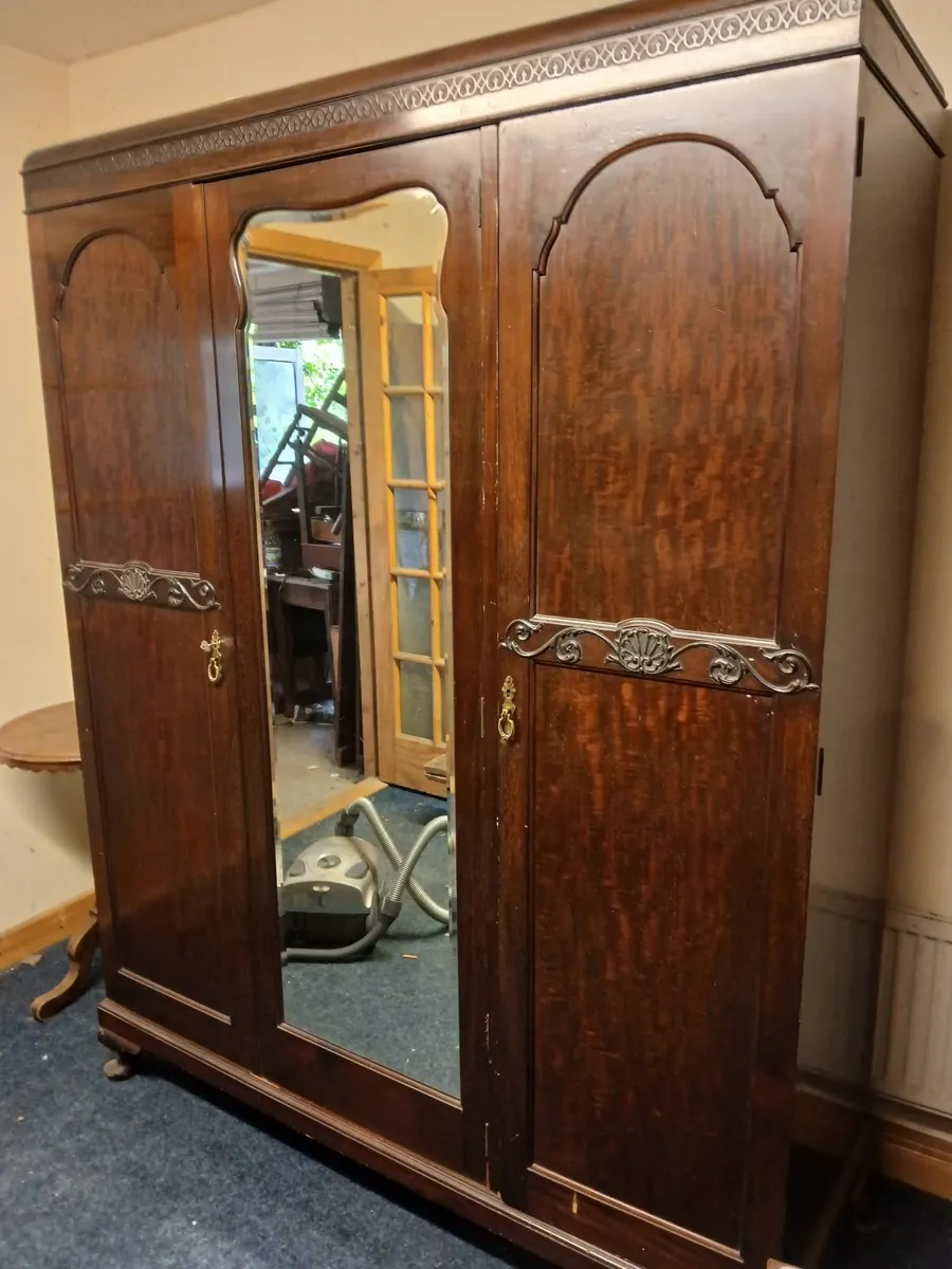 antique mahogany wardrobe - Image 1