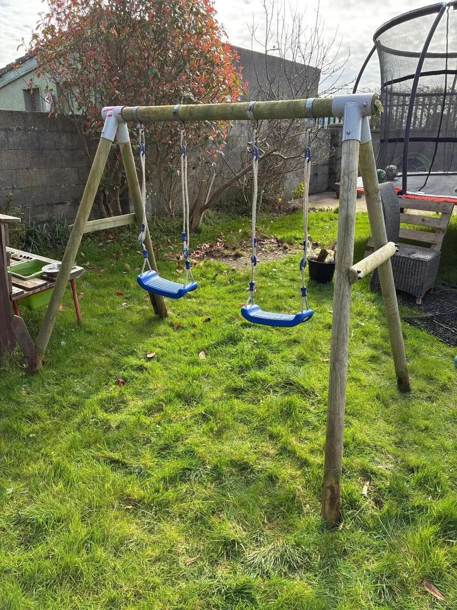 Children’s Wooden Swing Set (Small) - Image 2