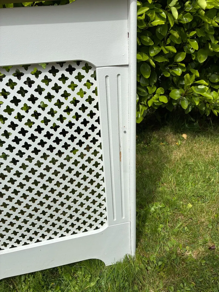 2x White Wooden Radiator Covers - Image 1