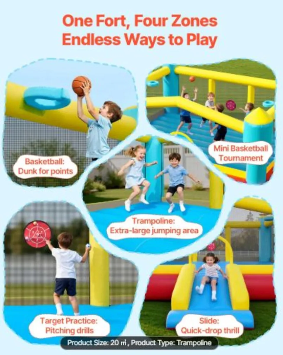 Inflatable Bounce House,14.7x13.8 x6.8 ft Jumping - Image 2