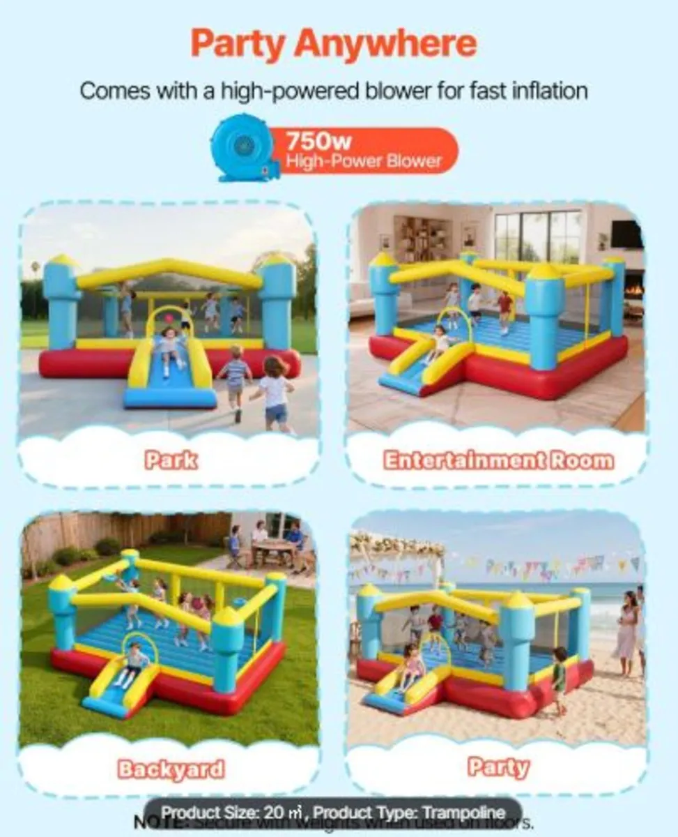 Inflatable Bounce House,14.7x13.8 x6.8 ft Jumping - Image 3