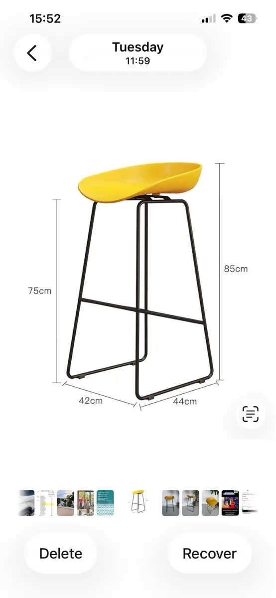 6 industrial style bar stools - Image 4