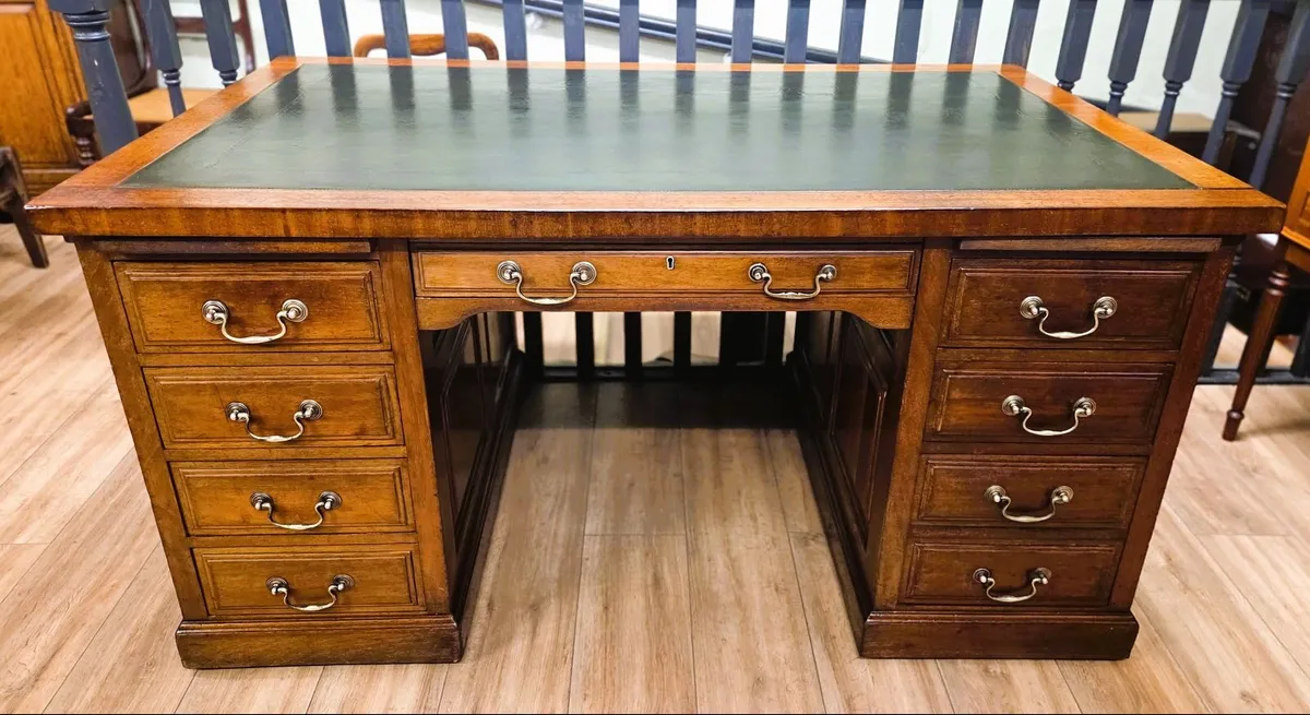 Large Antique Mahogany Pedestal Desk-Circa 1920s - Image 1