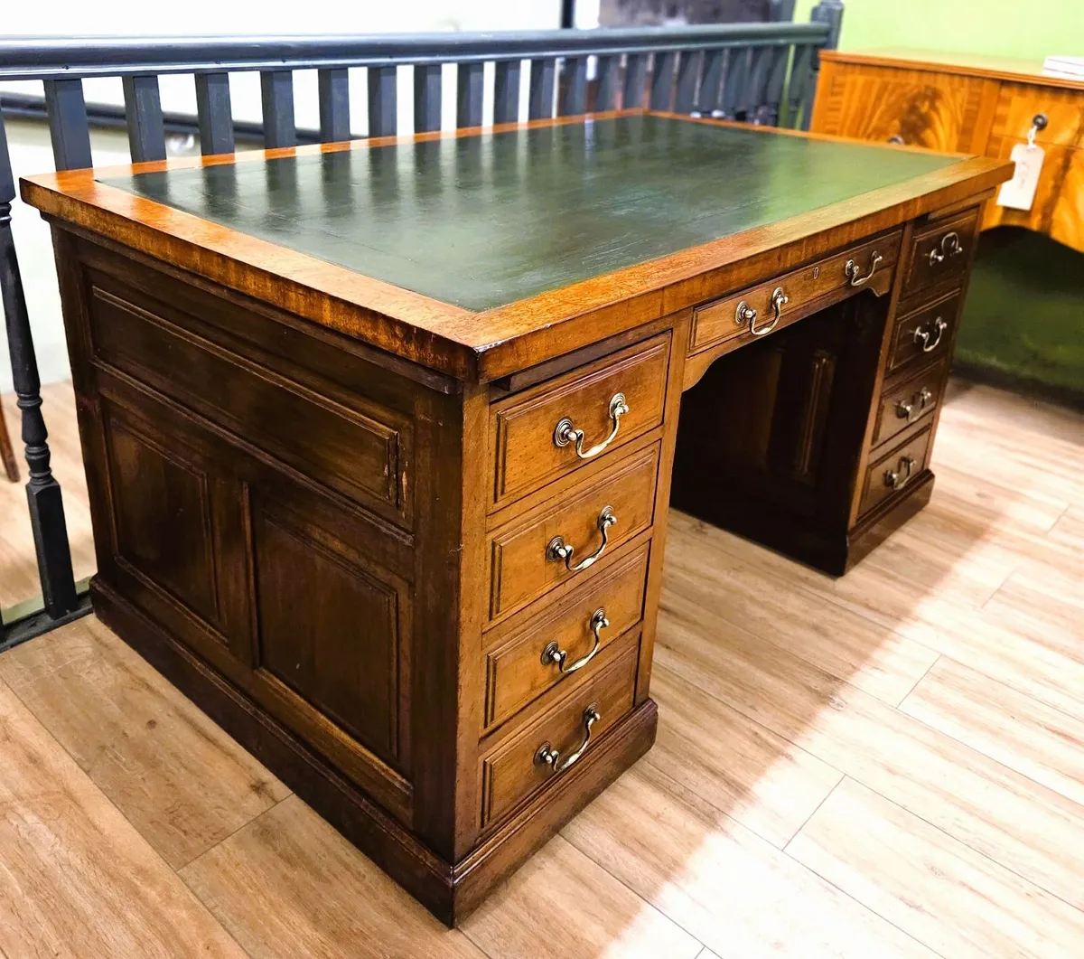 Large Antique Mahogany Pedestal Desk-Circa 1920s - Image 3
