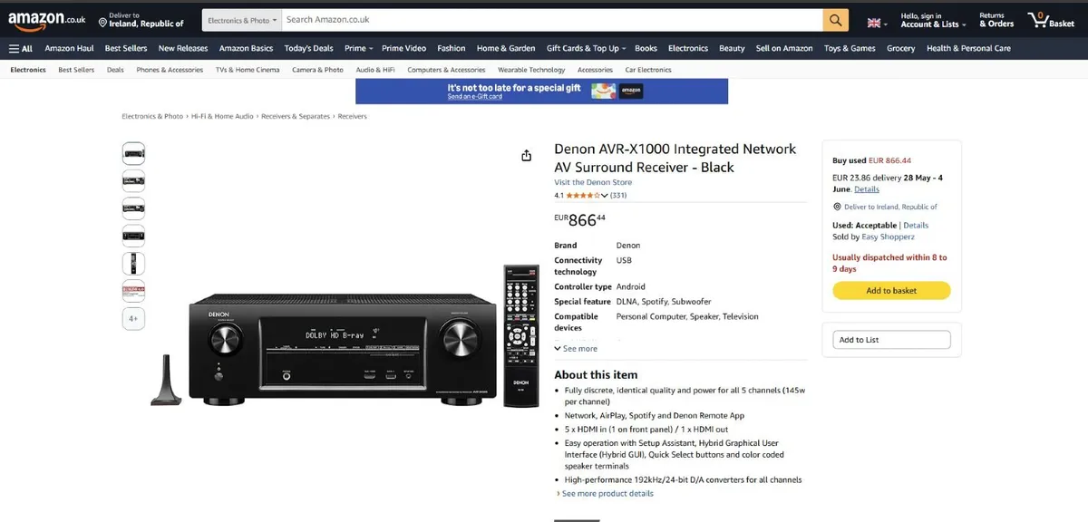 Denon AVR-X1000 surround network AV receiver - Image 2