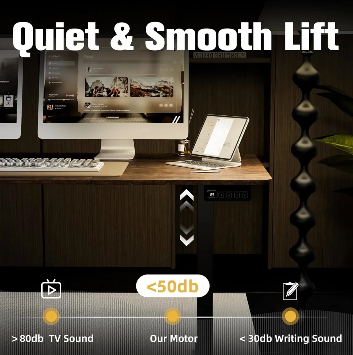 Electric Standing Desk 160x70cm, Height Adjustable - Image 4