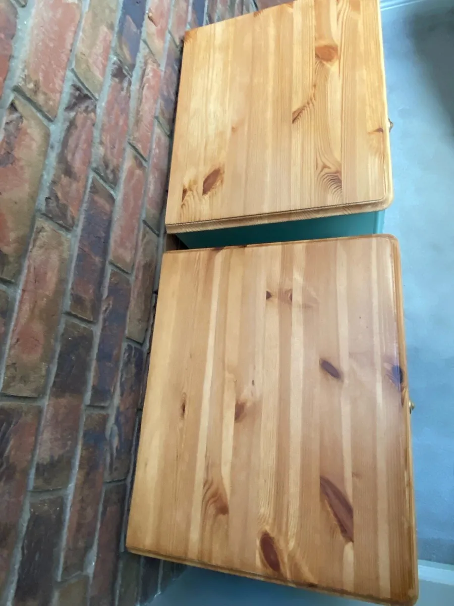 Bedside tables / lockers refinished solid pine - Image 3
