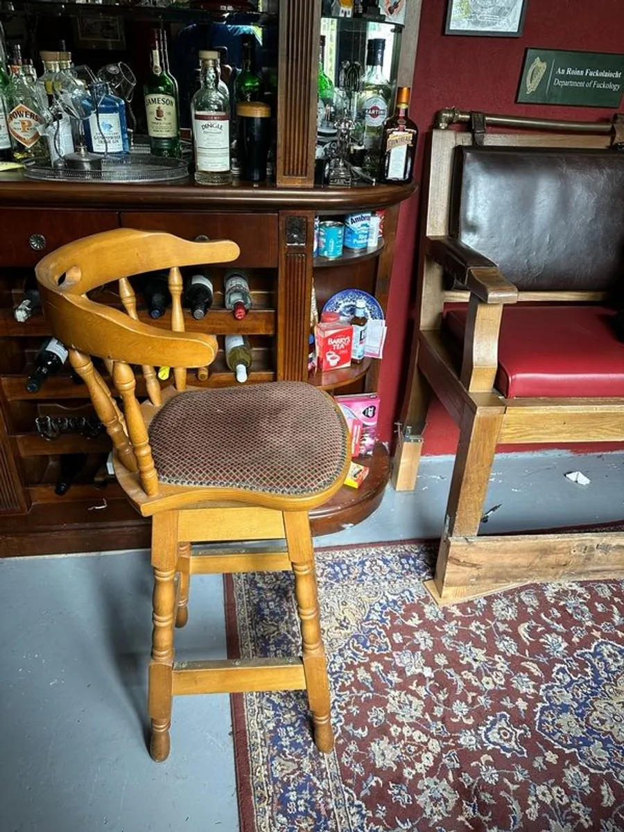 Vintage Irish pub stool - Image 3