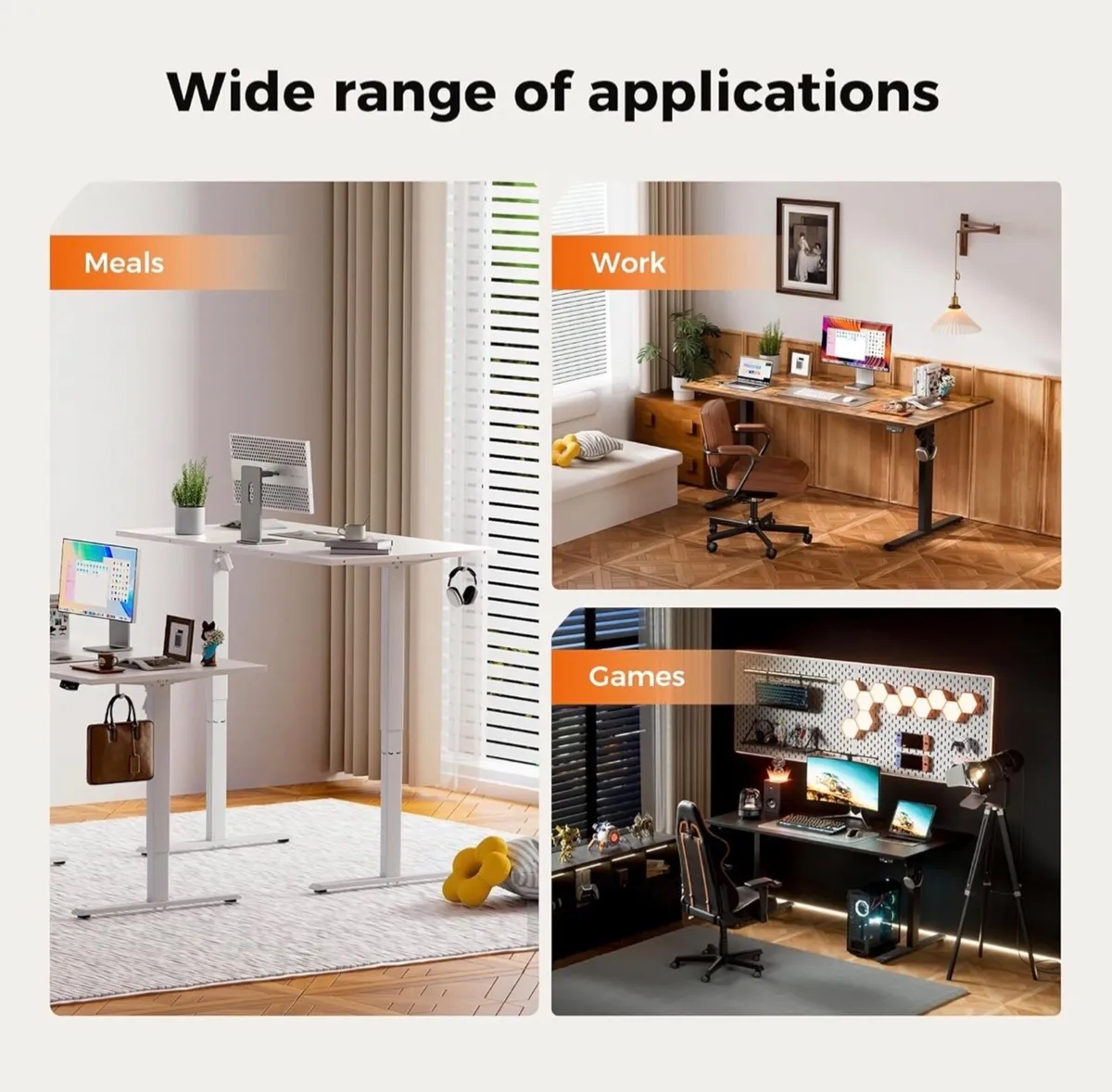 Height-Adjustable Electric Desk, 160x80 cm Sit-Sta - Image 2