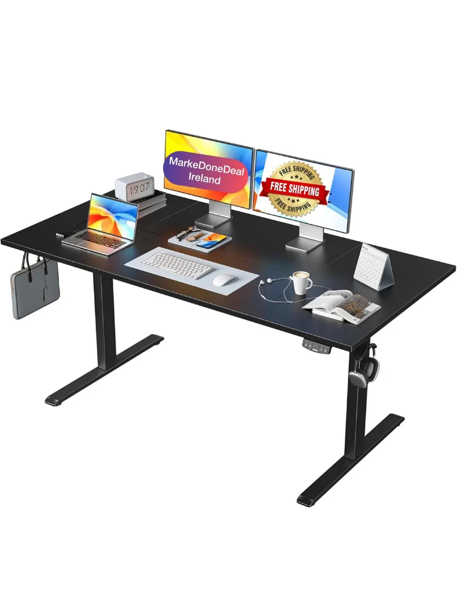 Height-Adjustable Electric Desk, 160x80 cm Sit-Sta - Image 1