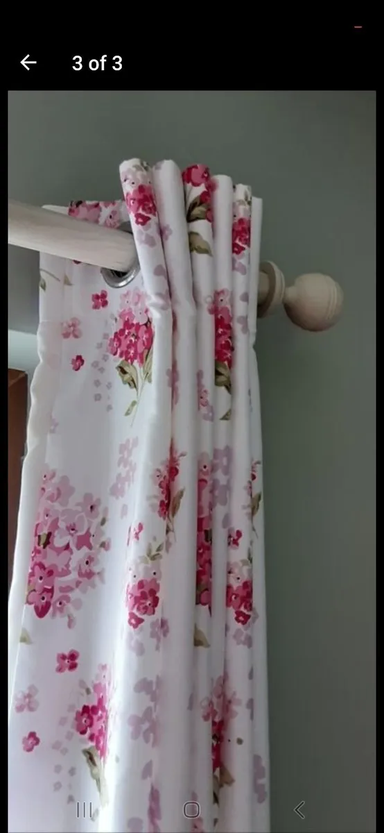 Beautiful 90x90 Floral Curtains - Image 1