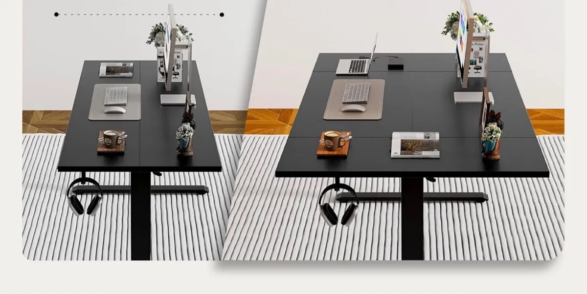 Height-Adjustable Electric Desk, 160x80 cm Sit-Sta - Image 4