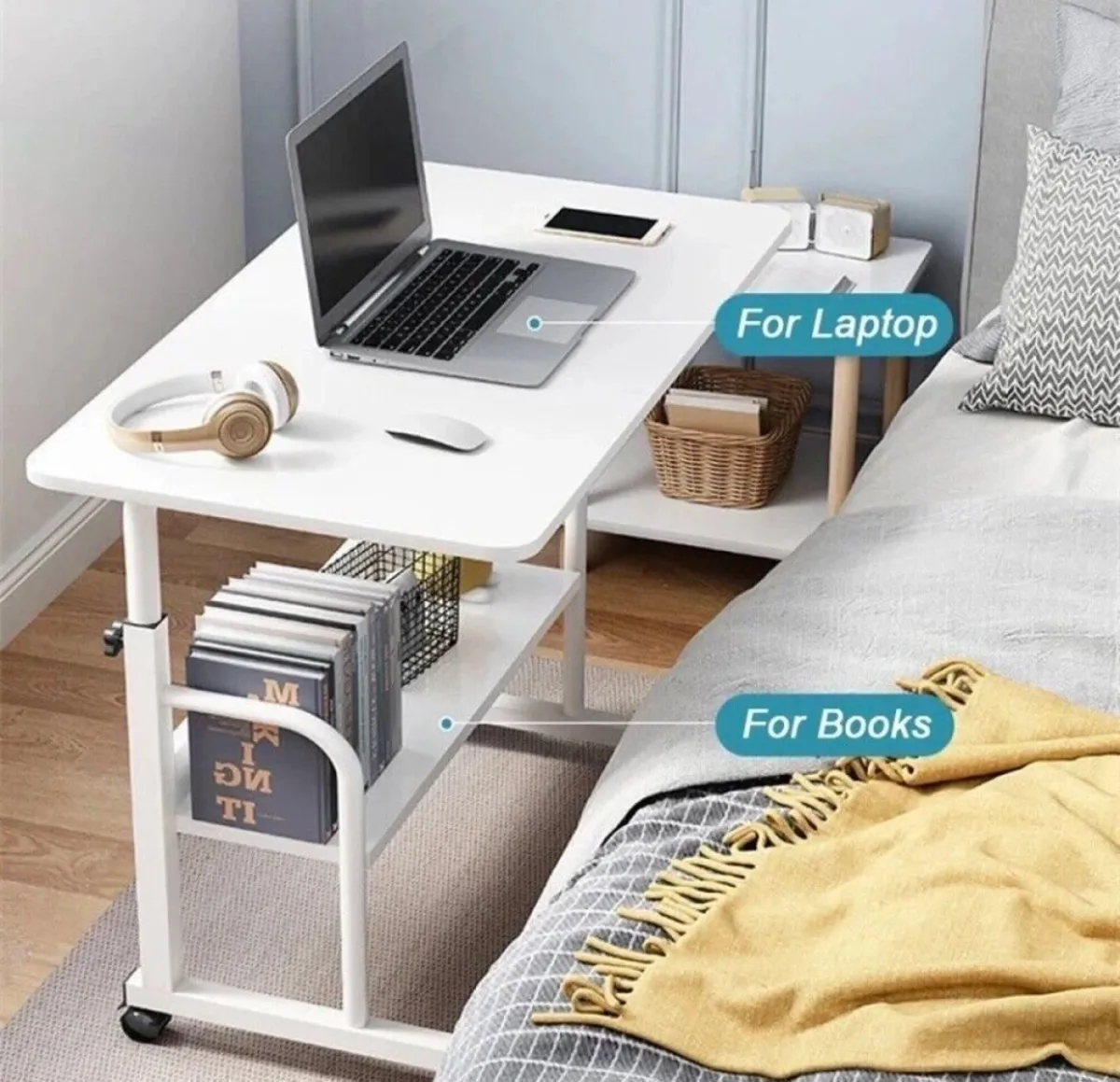NEW Height Adjustable Study Desk Over Bed Table - Image 2