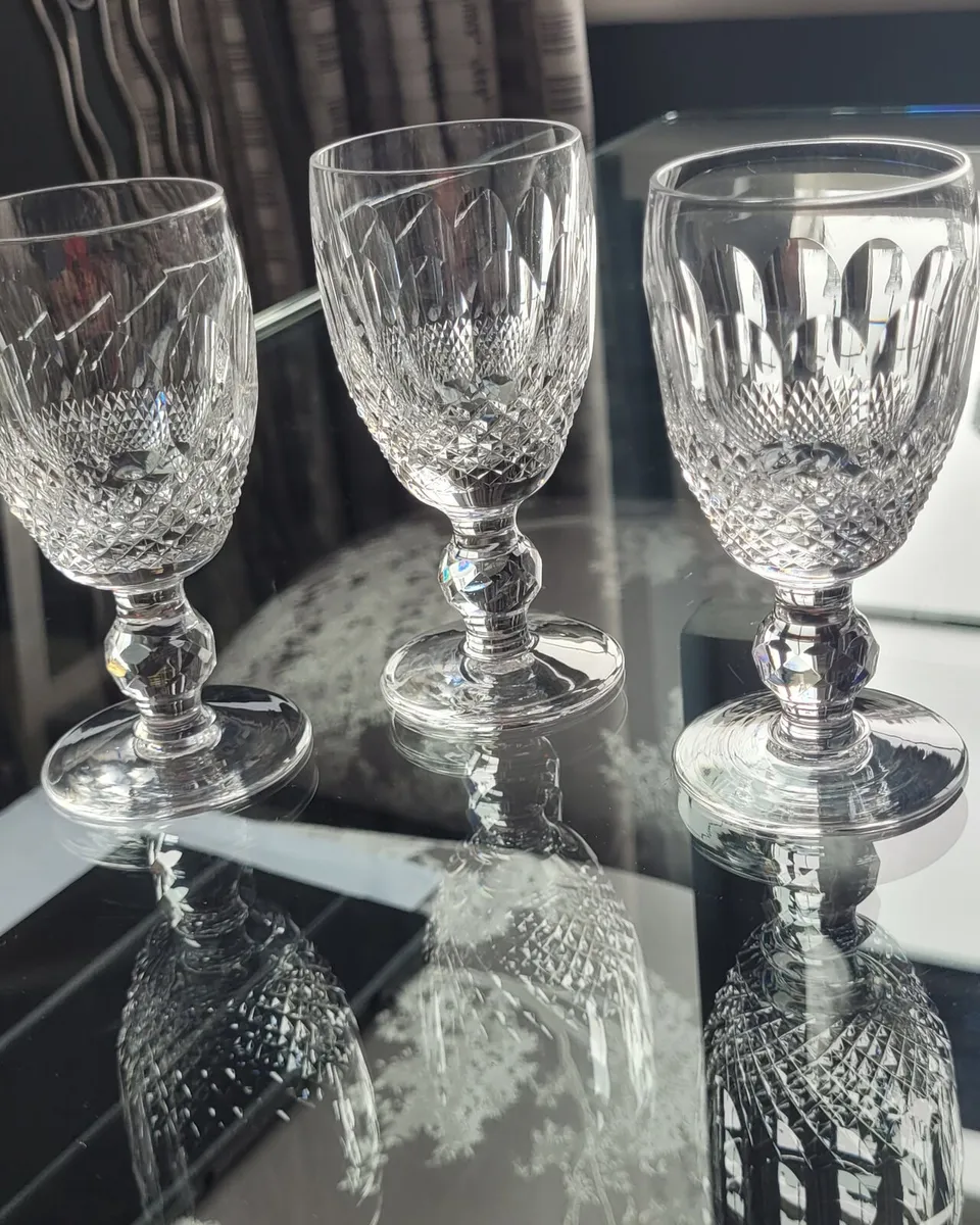 Waterford crystal Colleen small sherry glasses x 3 - Image 1